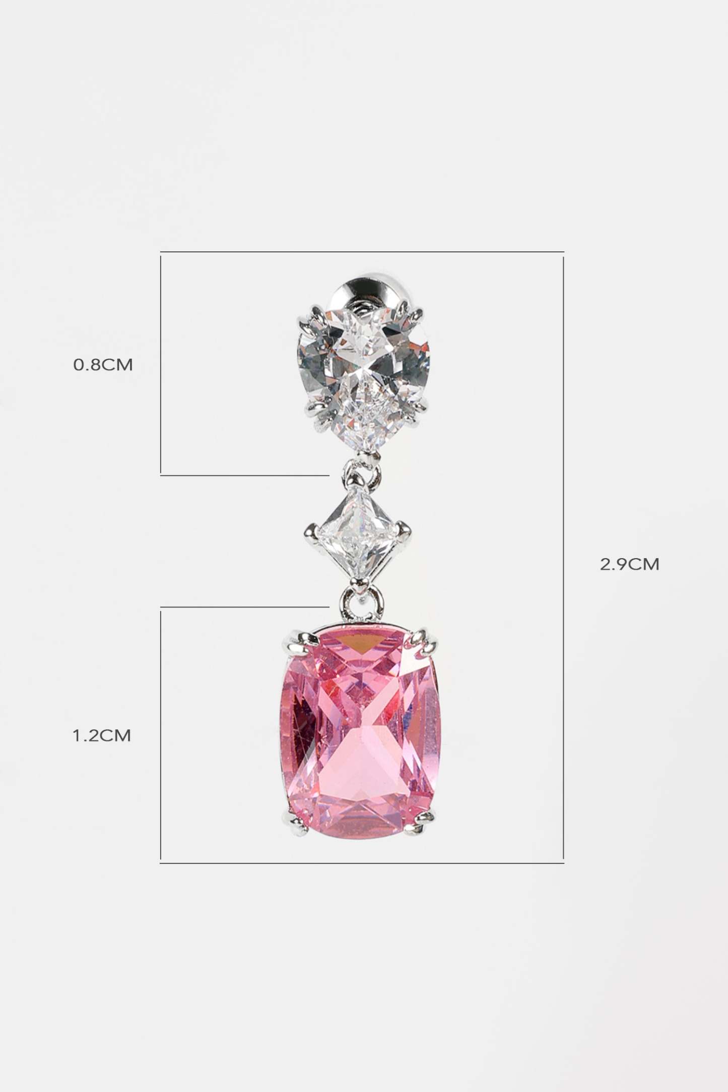 Faux Diamond Heart Earrings