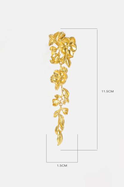 Metal 3D Flower Earrings