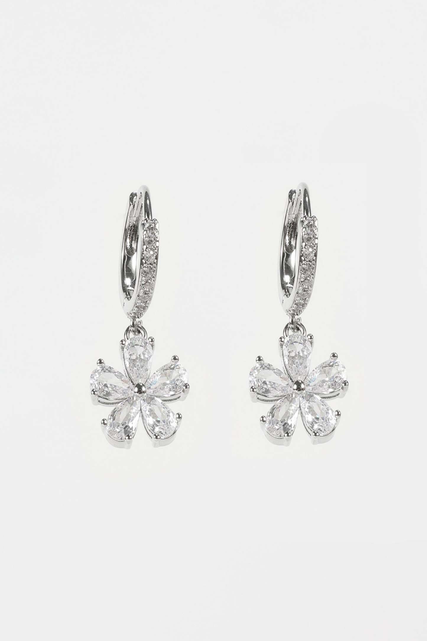 Faux Diamond Floral Earrings