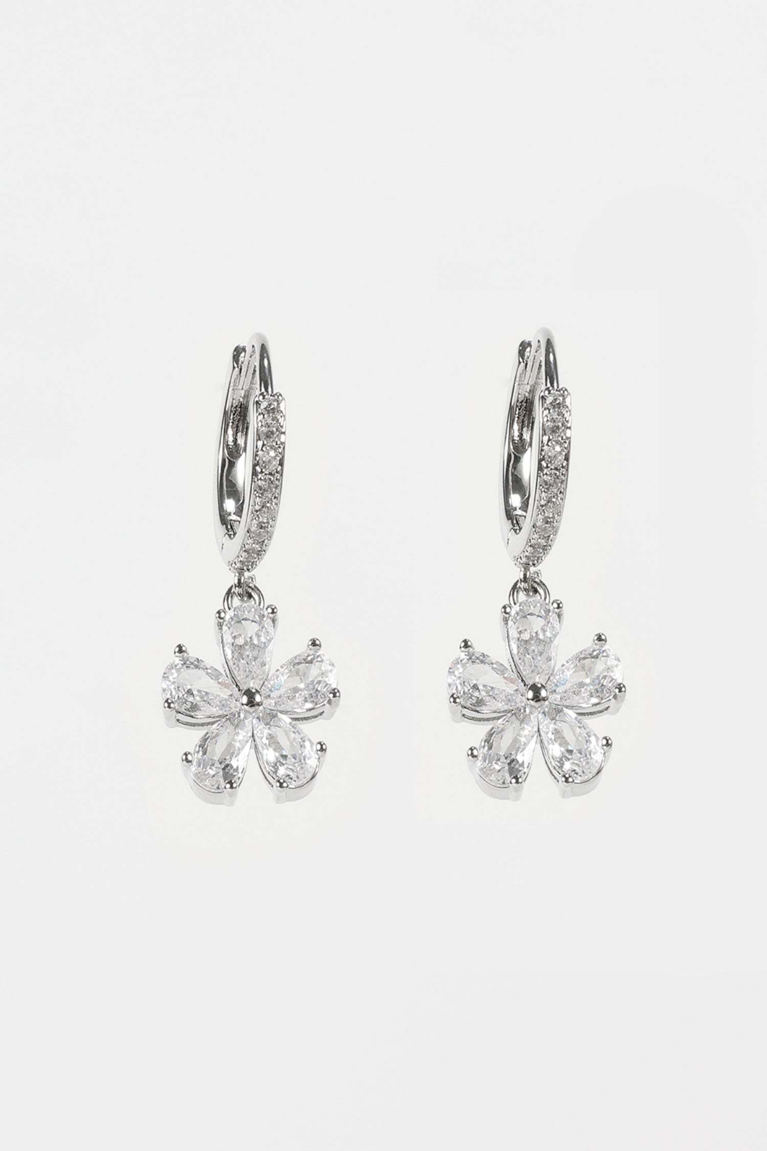 Faux Diamond Floral Earrings
