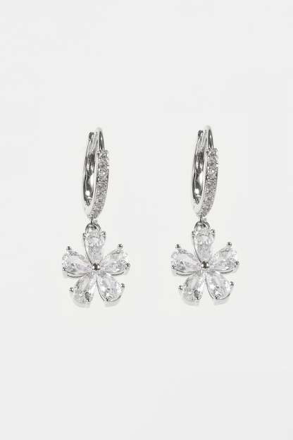 Faux Diamond Floral Earrings