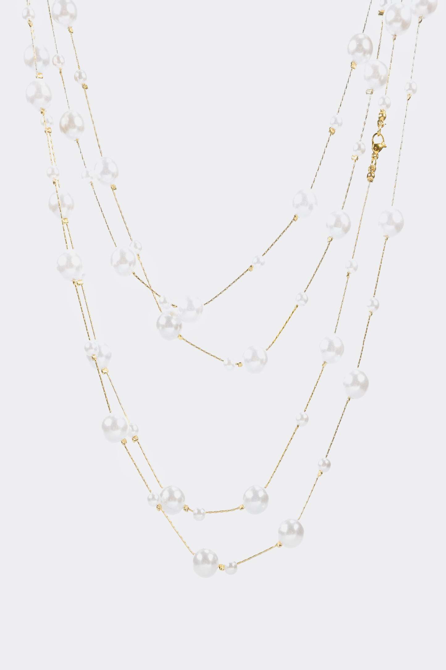 Faux Pearl Long Necklace