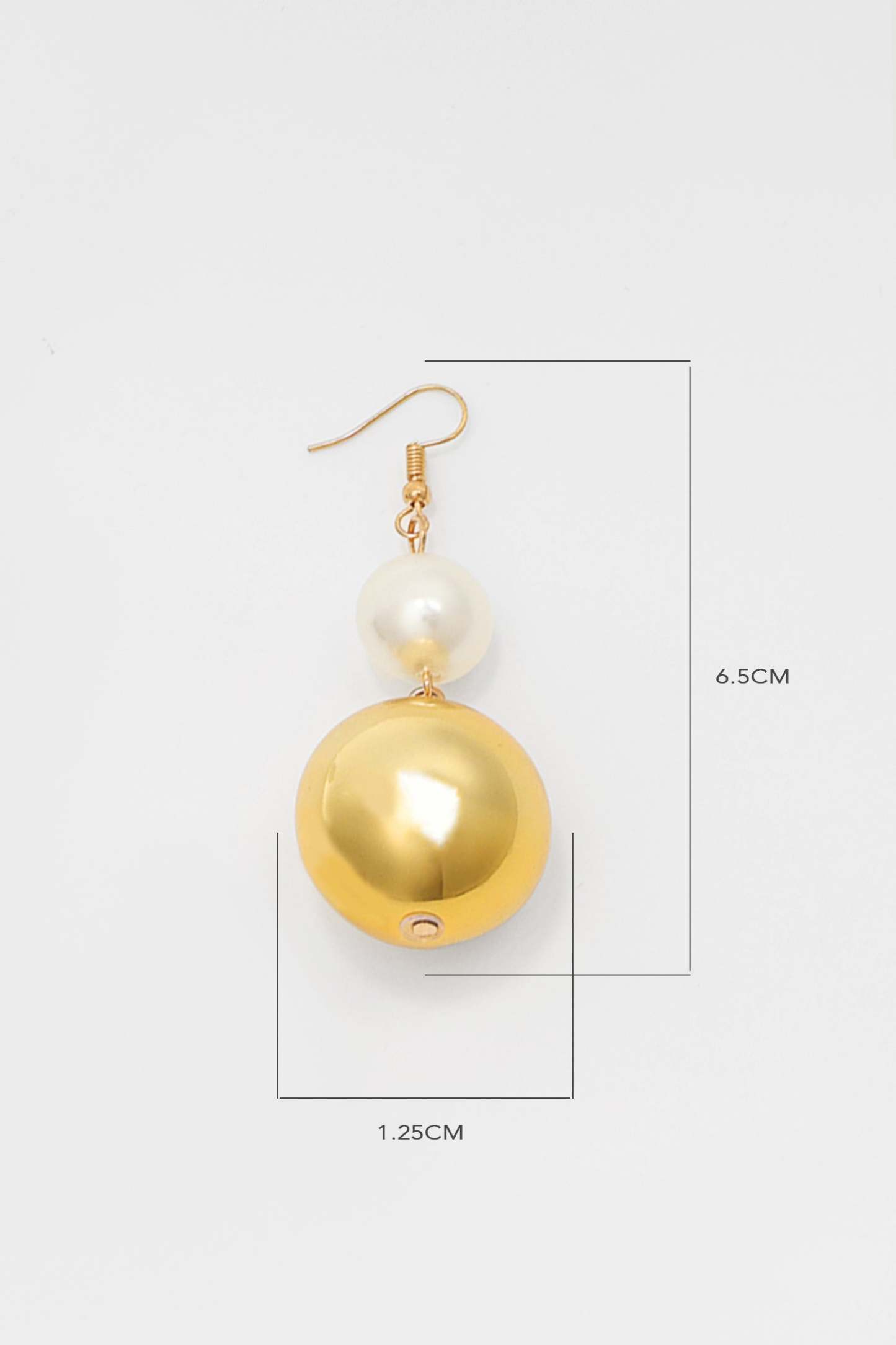 Faux Pearl Metal Ball Necklace & Earrings Set