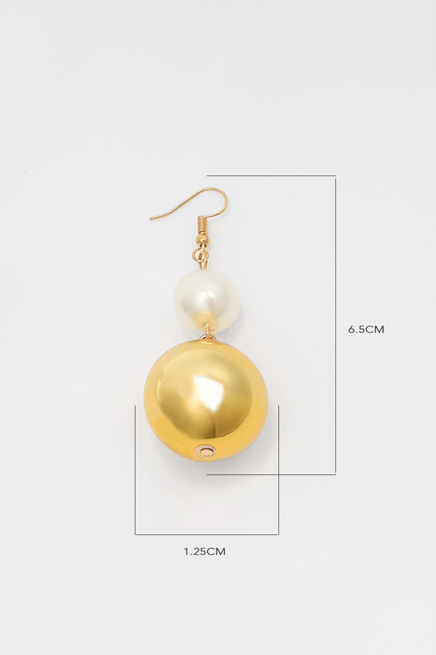 Faux Pearl Metal Ball Necklace & Earrings Set