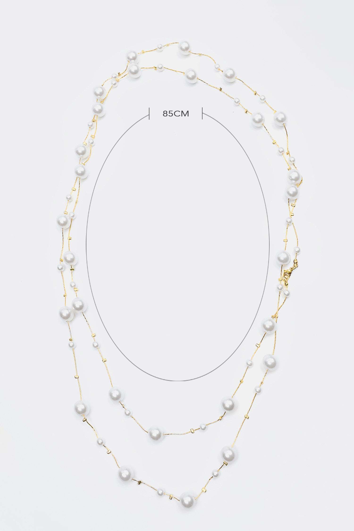 Faux Pearl Long Necklace