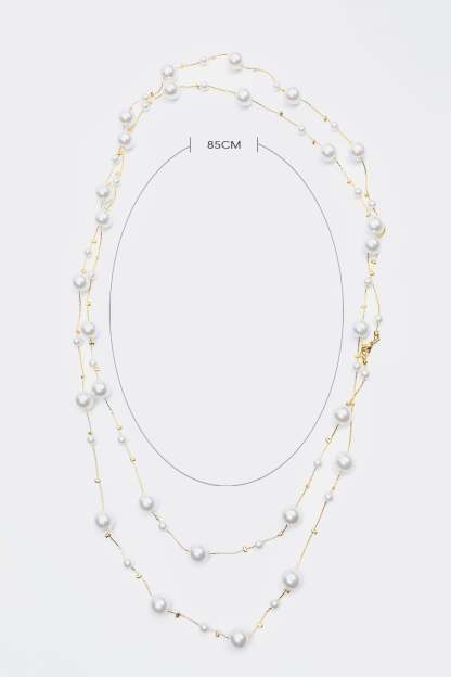 Faux Pearl Long Necklace