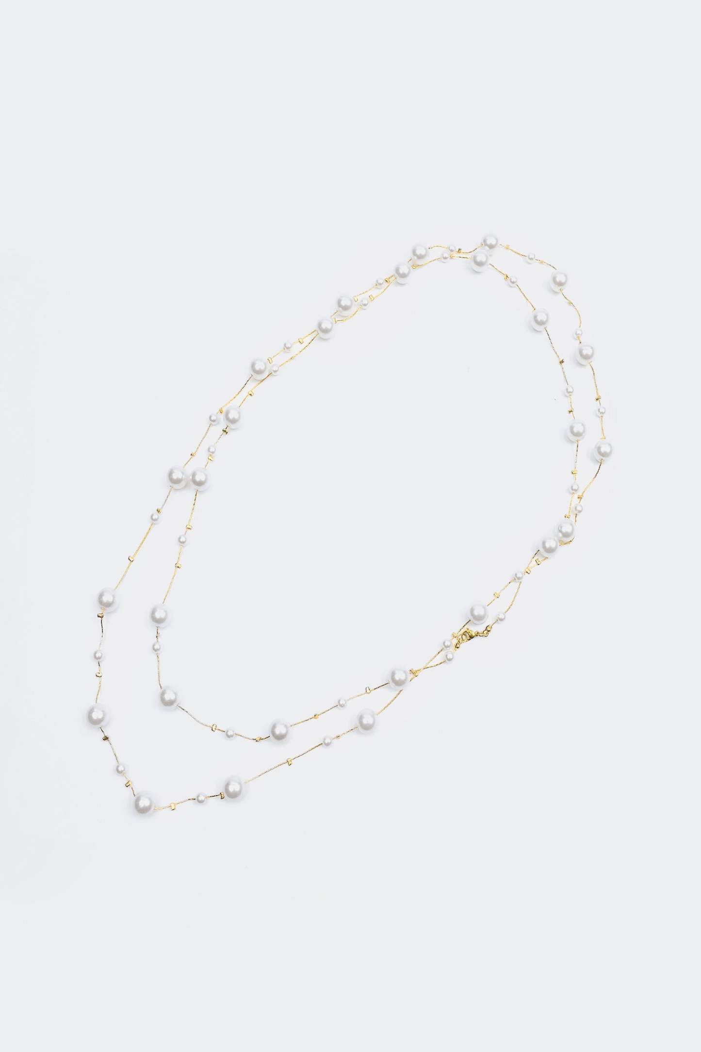 Faux Pearl Long Necklace
