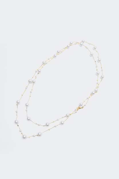 Faux Pearl Long Necklace
