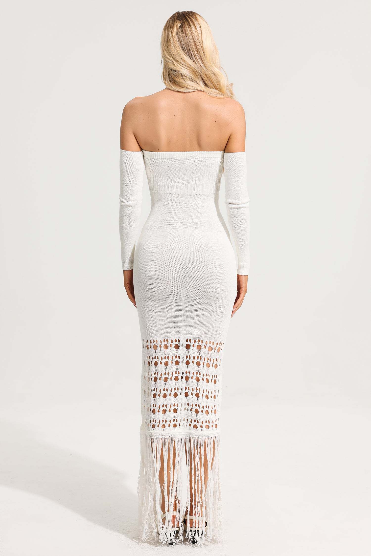 Knit Cut-Out Strapless Maxi Dress
