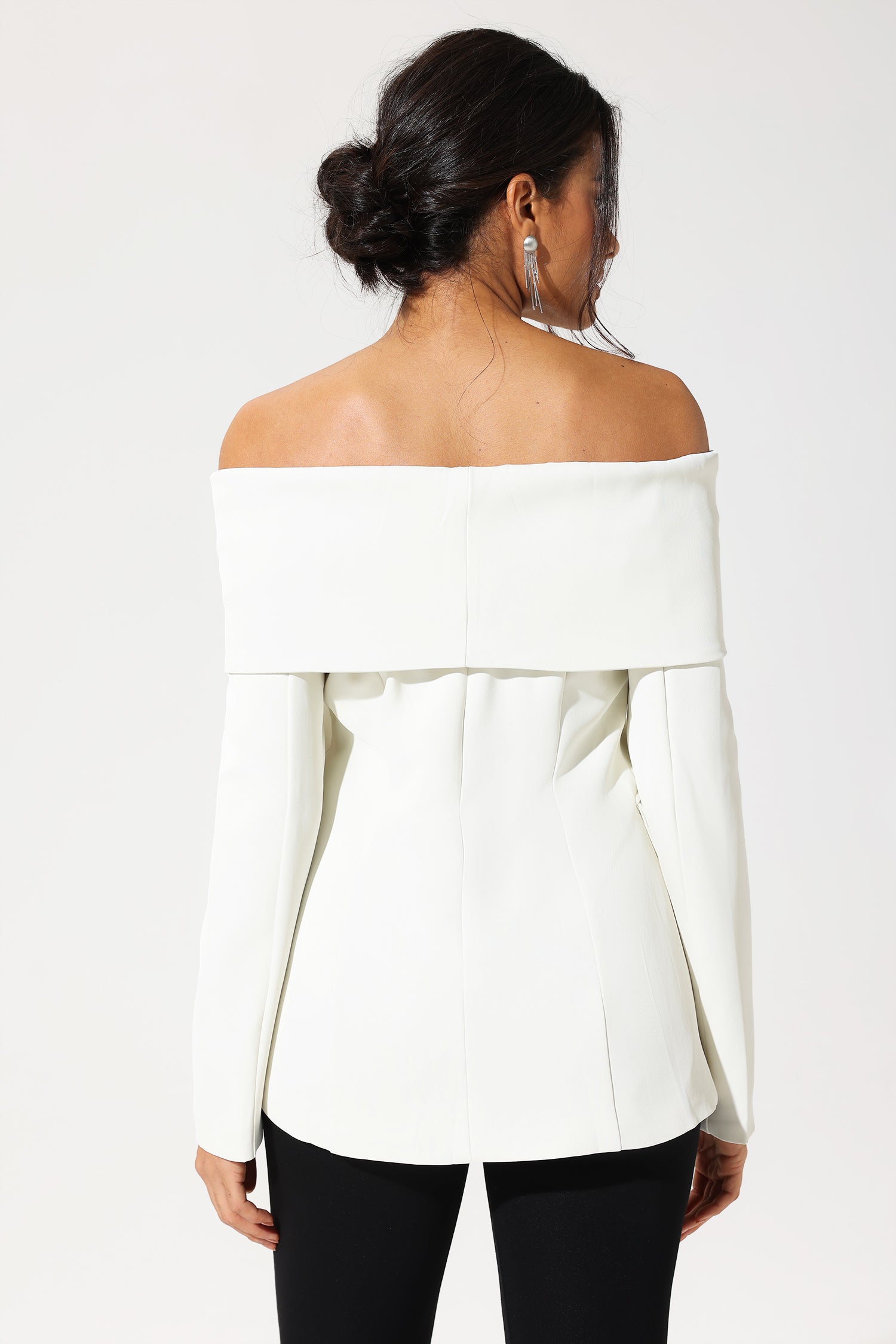 Off the shoulder blazer jacket best sale