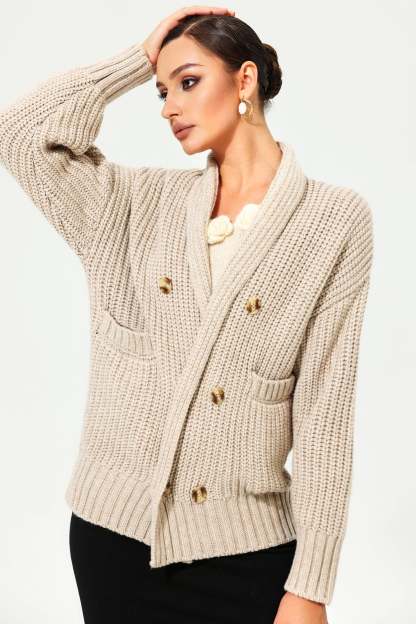 Long Sleeve Turtleneck Chunky Pins Sweater