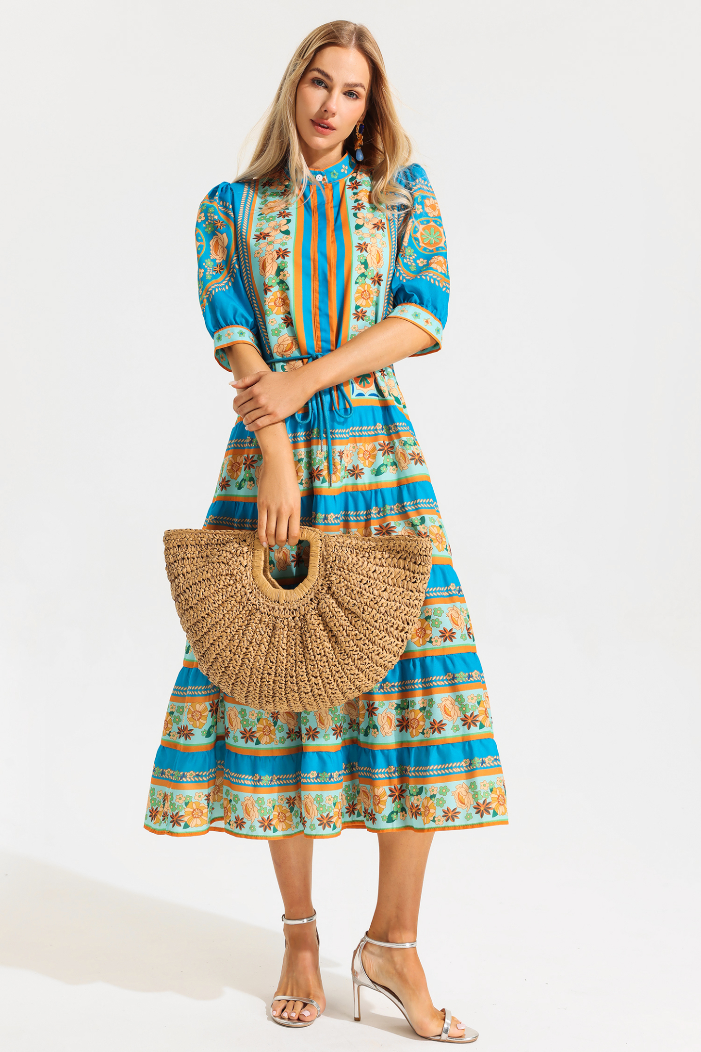 Large Handmade Strawhand Moon Bag