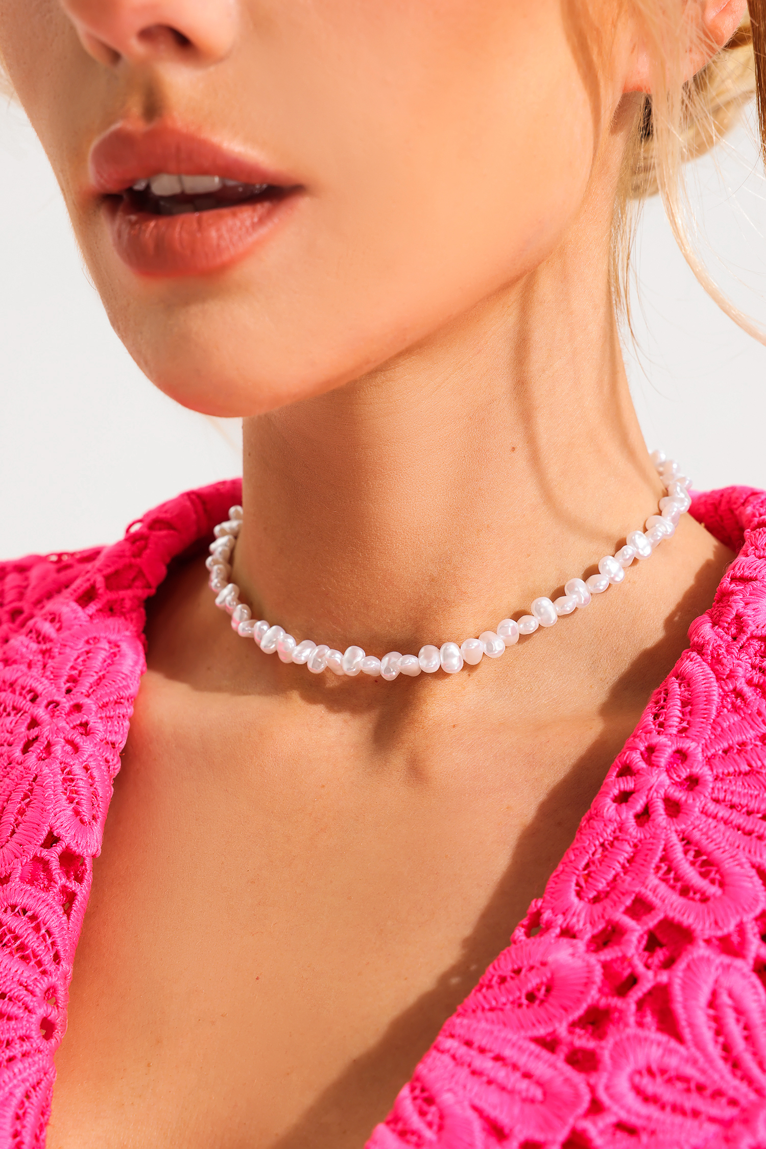 Faux Pearl Geometric Irregular Choker Necklace