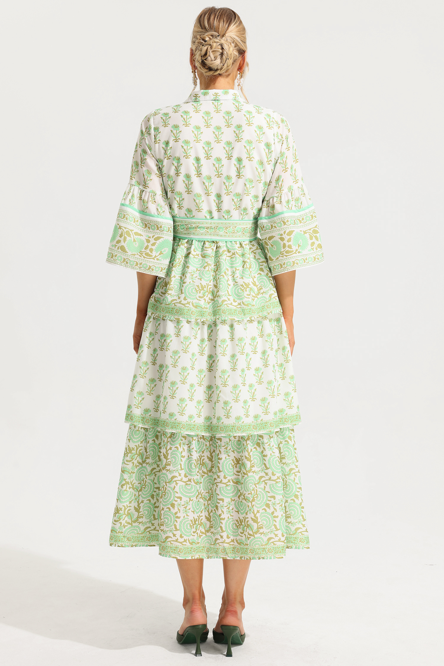 Paisley Single Breasted Midi Dress