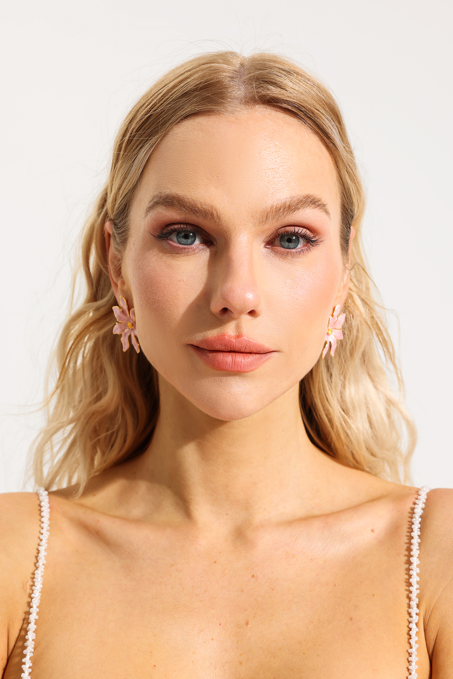 Floral Enamel Stud Earrings