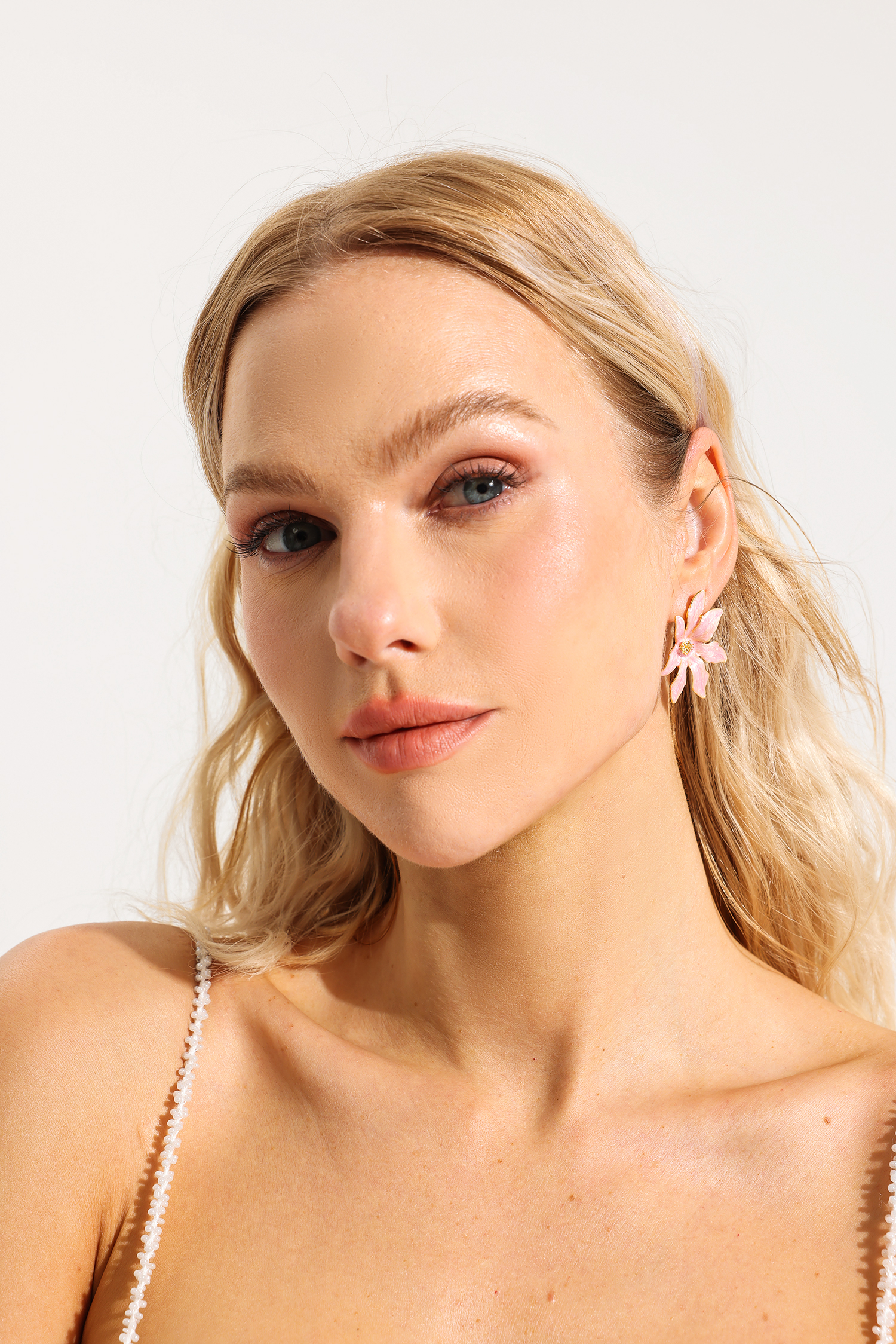 Floral Enamel Stud Earrings