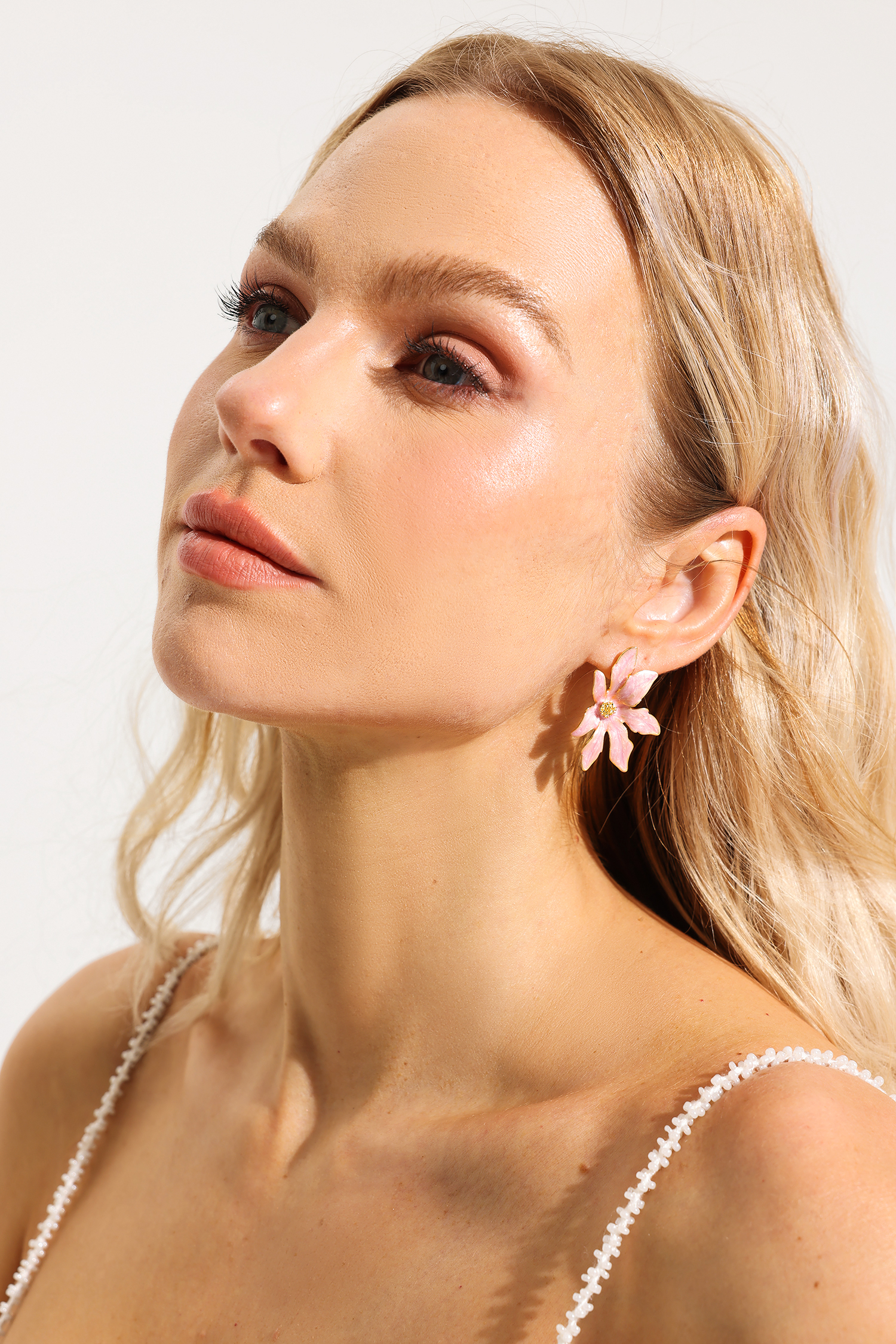 Floral Enamel Stud Earrings