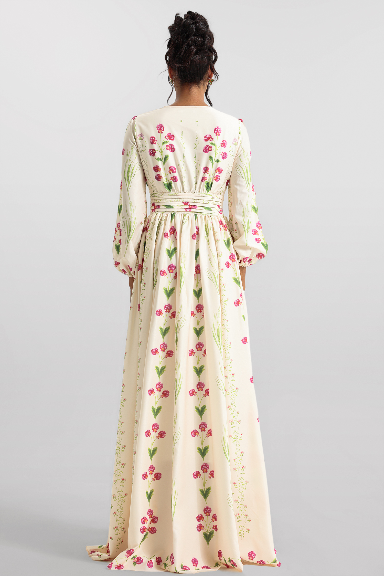 Floral Print Long Sleeve Maxi Dress