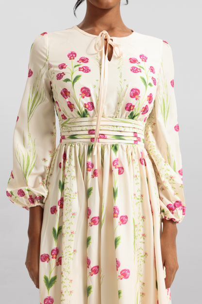 Floral Print Long Sleeve Maxi Dress