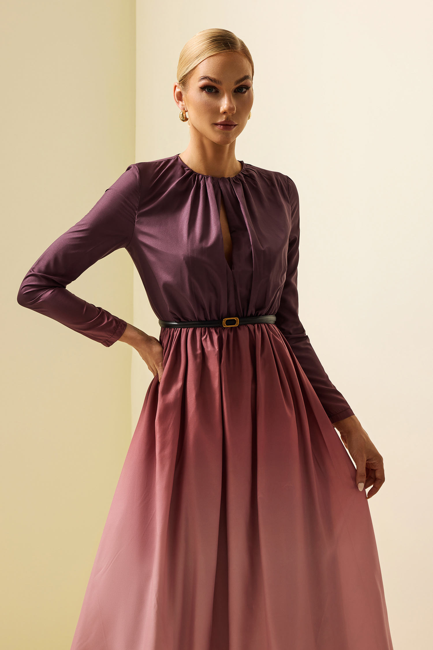 Leather Metal Button Belt