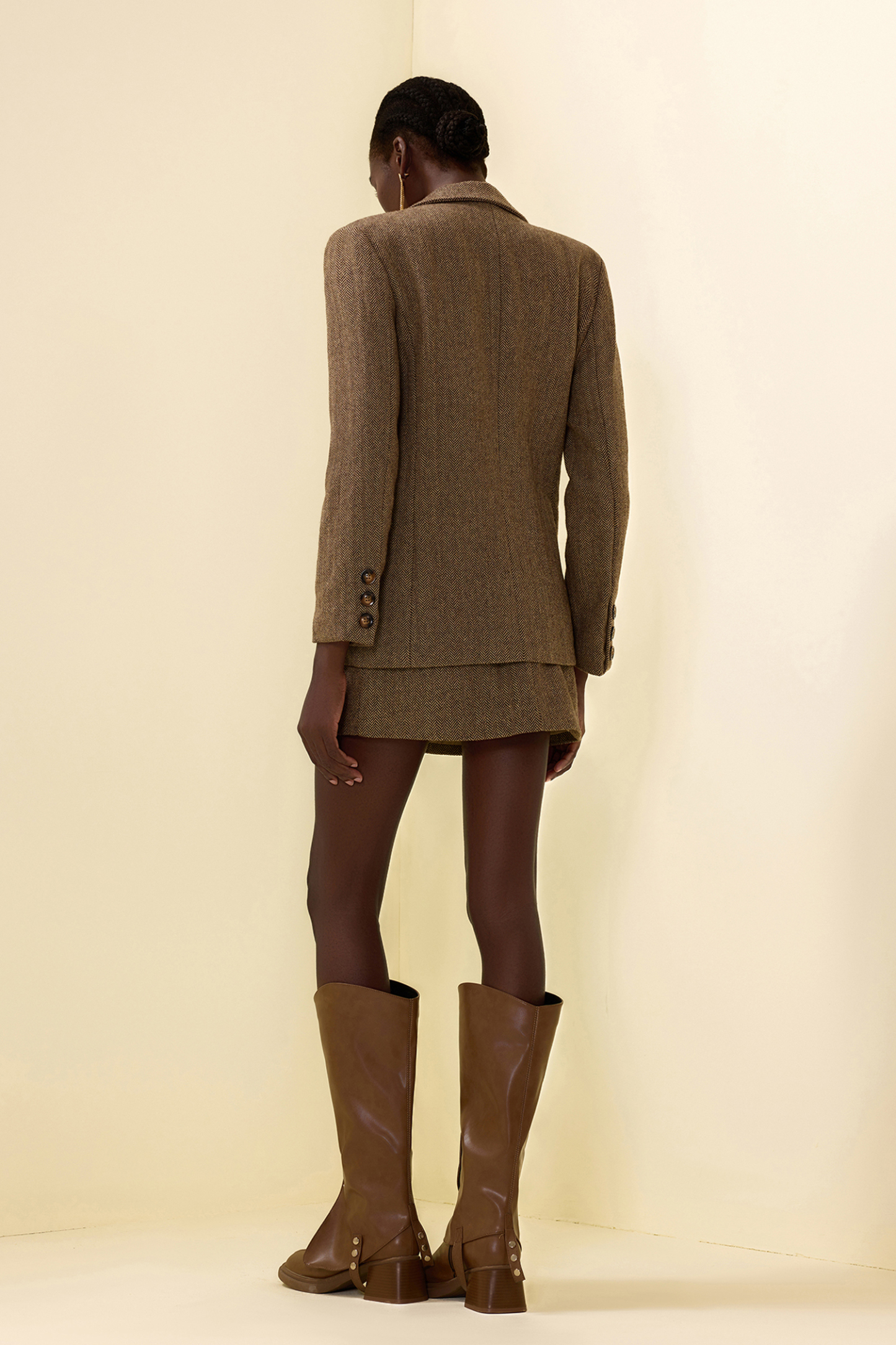 3D Floral Solid Long Sleeve Blazer