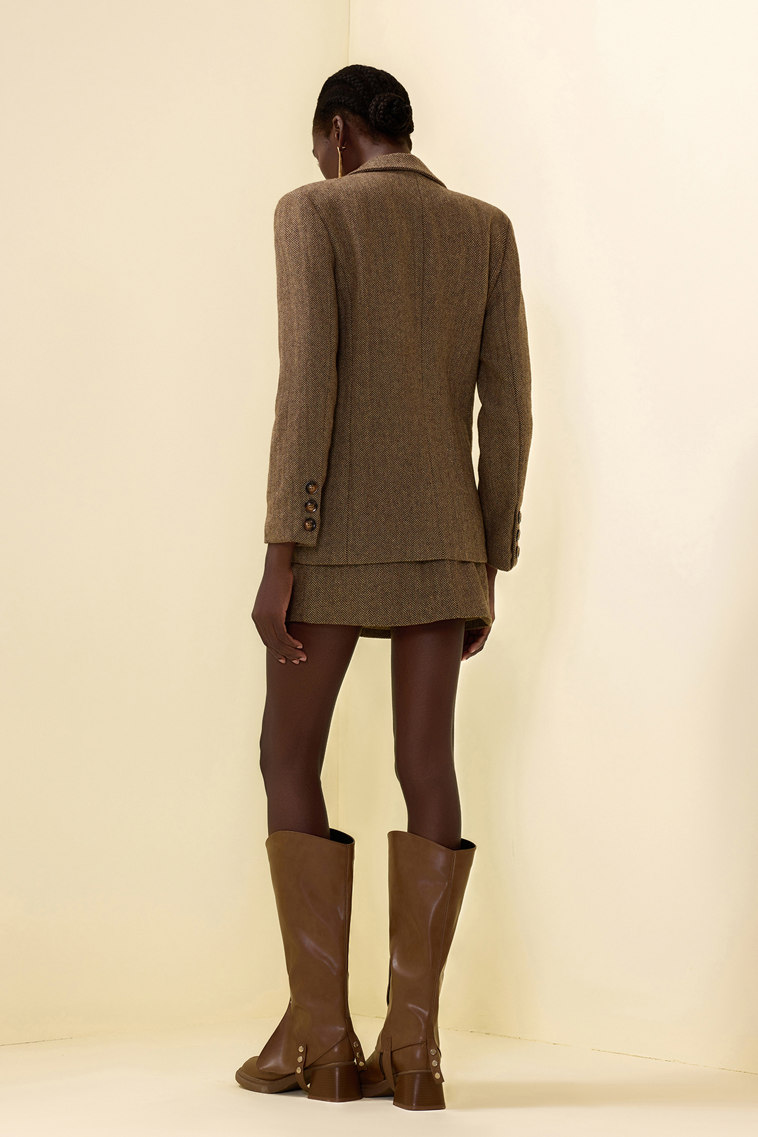 3D Floral Solid Long Sleeve Blazer