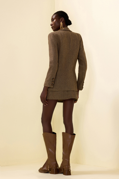 3D Floral Solid Long Sleeve Blazer