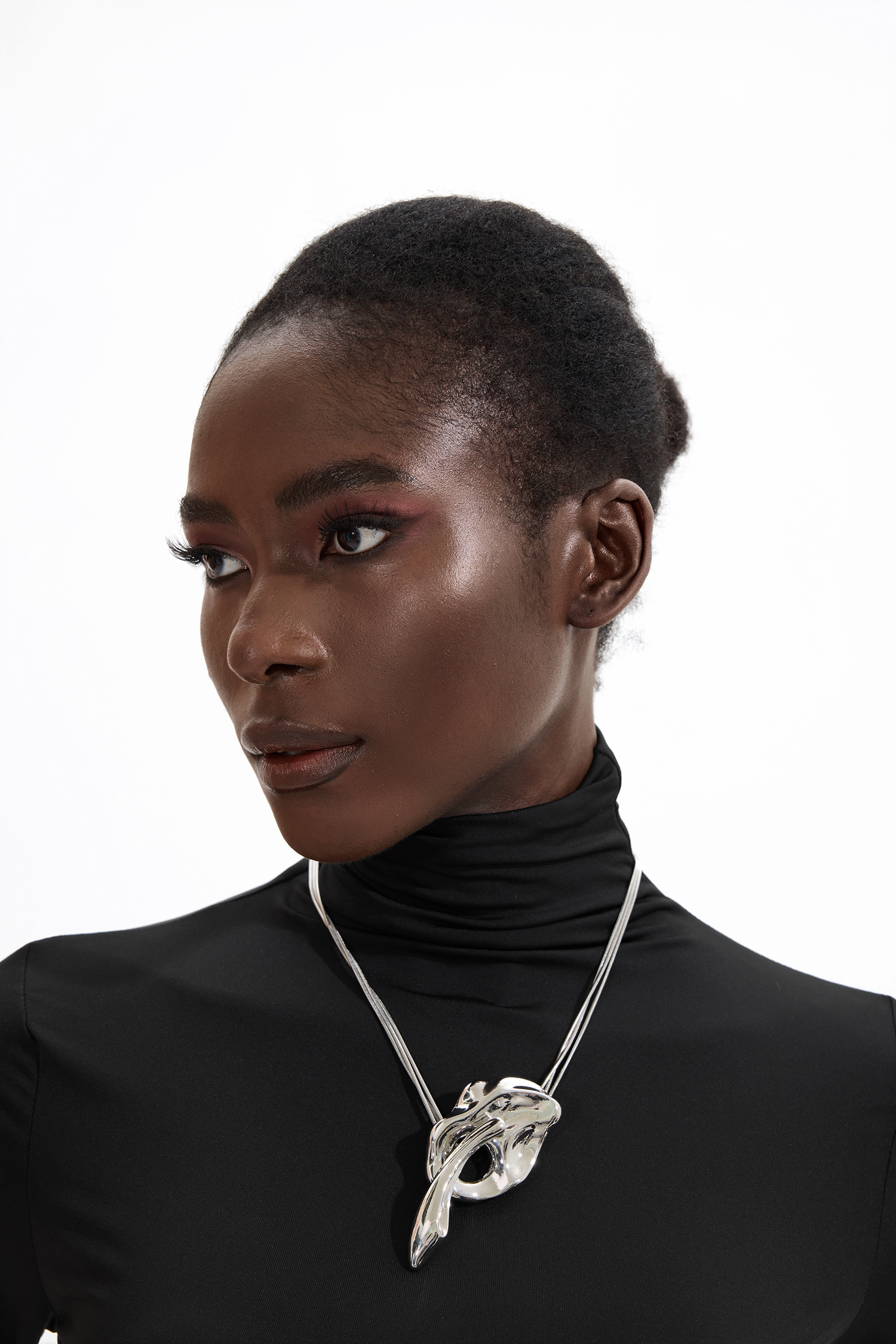 Metal Silver Layered Necklace