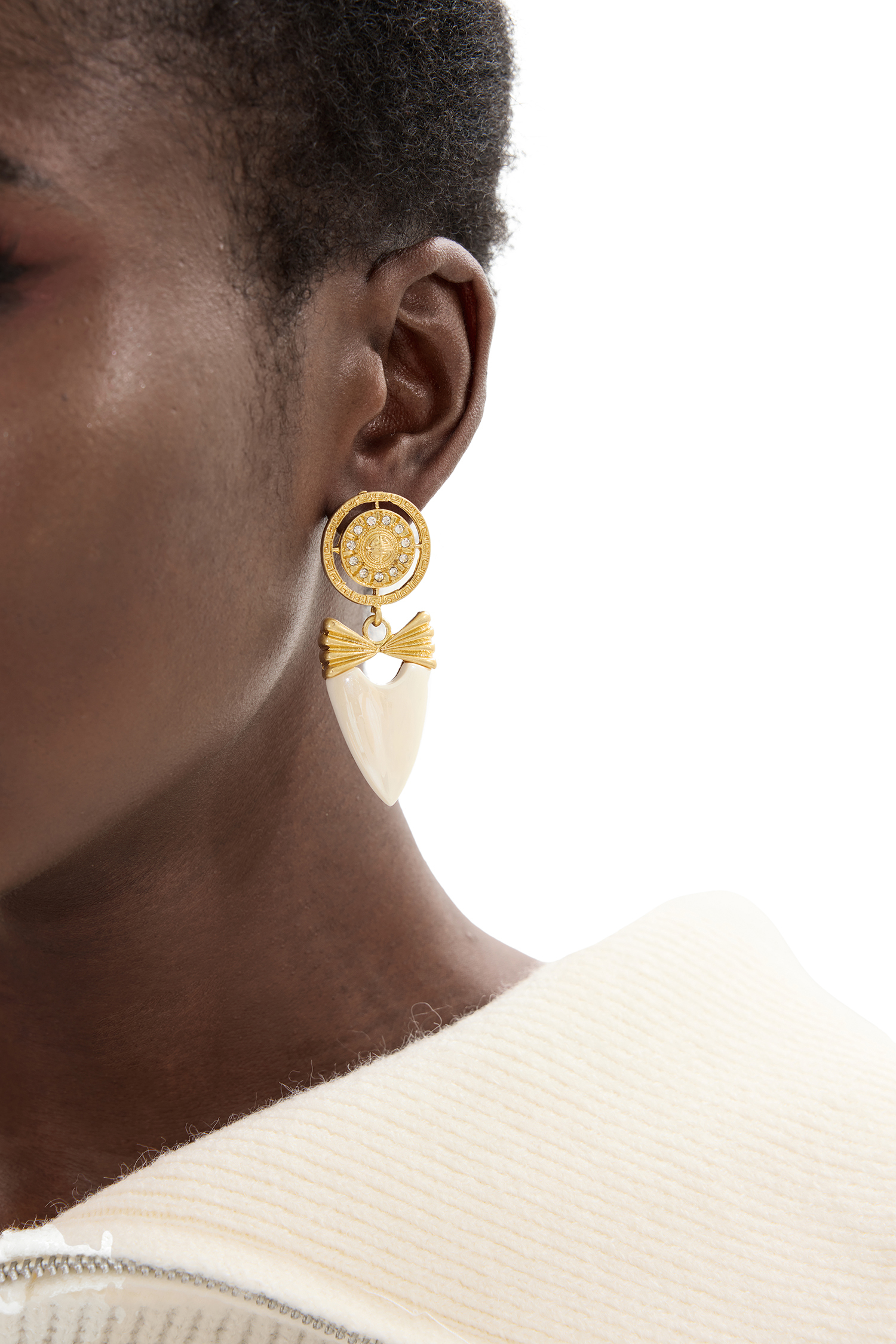 18K Gold Plated Heart Shape Drop Earrings