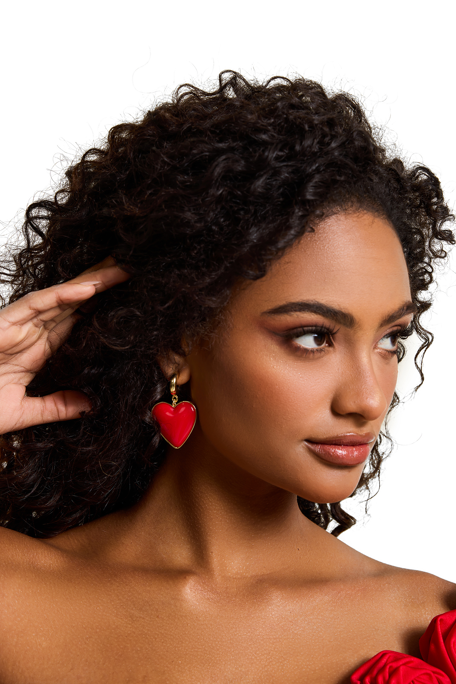 Heart Shape Metal Drop Earrings