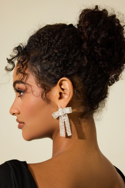 Rhinestone Bowknot Earrings