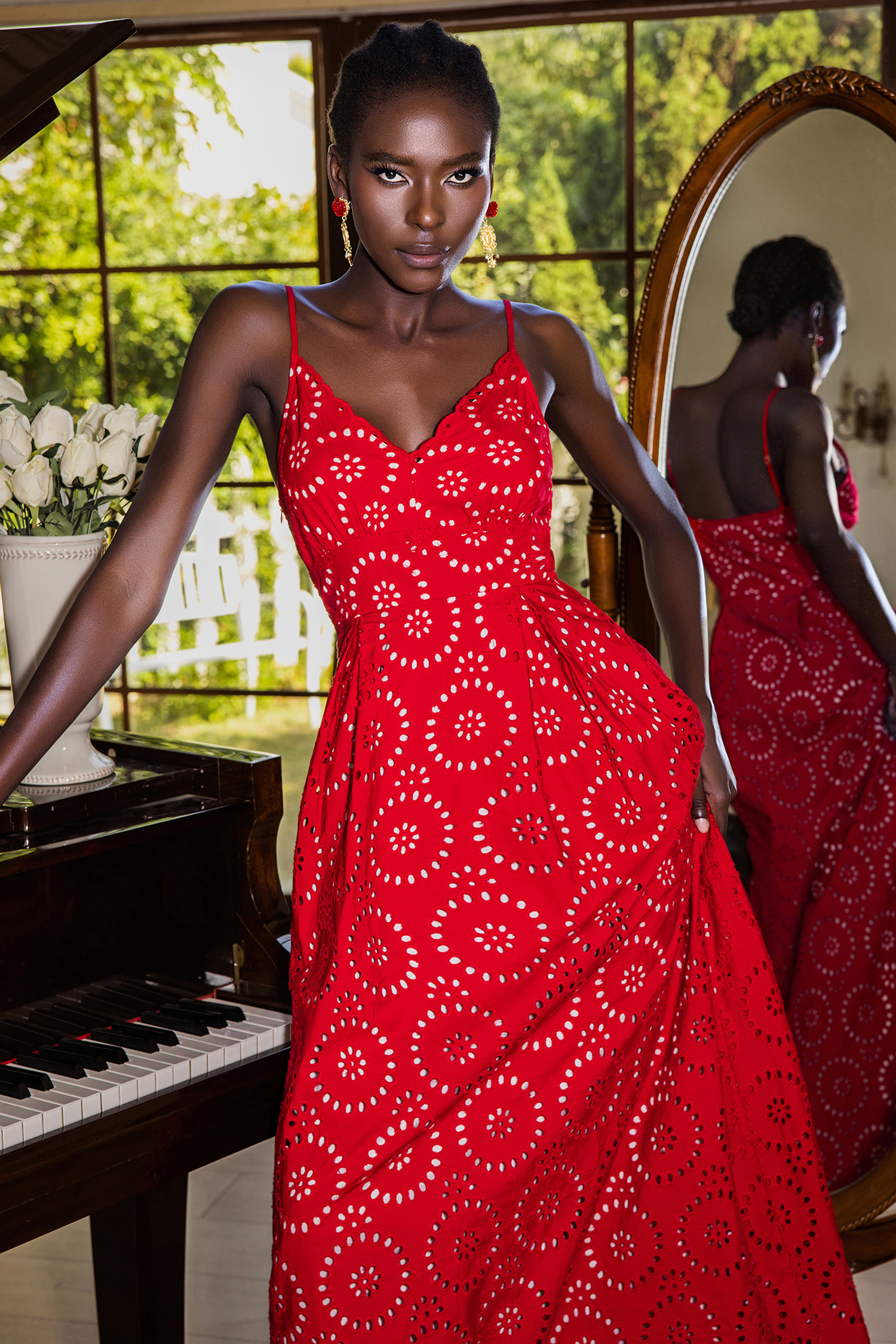 Lace Sweetheart Neckline Slip Maxi Dress