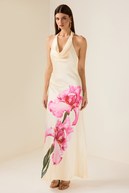 Floral Swing Collar Sleeveless Maxi Dress