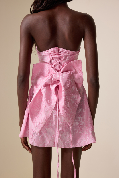 Jacquard Off Shoulder Mini Dress