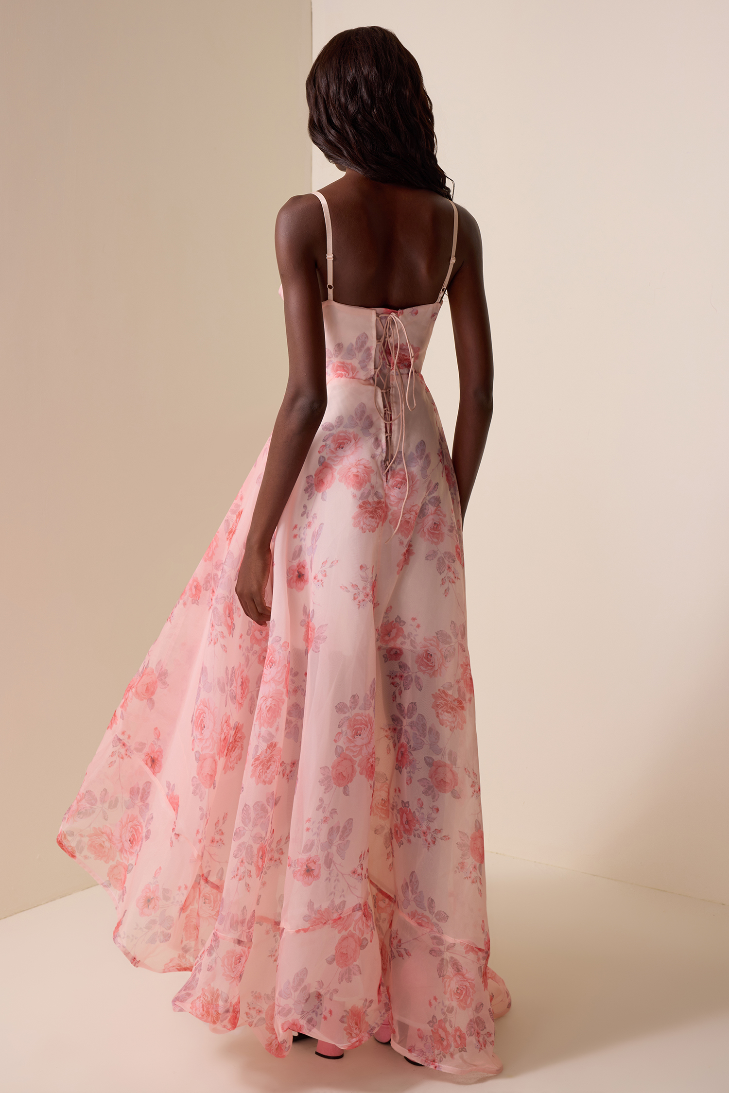 Floral Organza Slip Maxi Dress