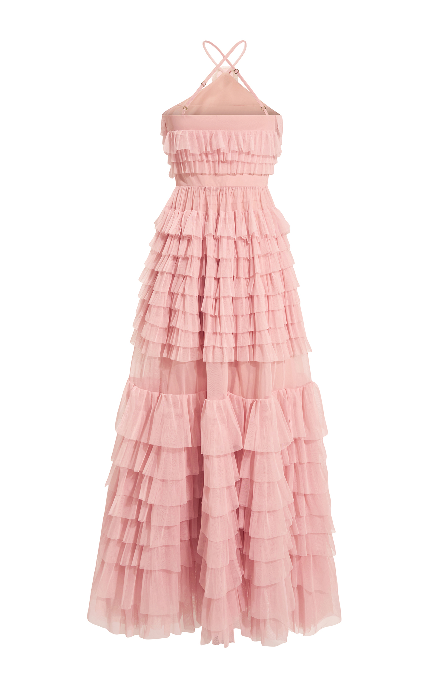 3D Flower Chiffon Tiered Midi Dress