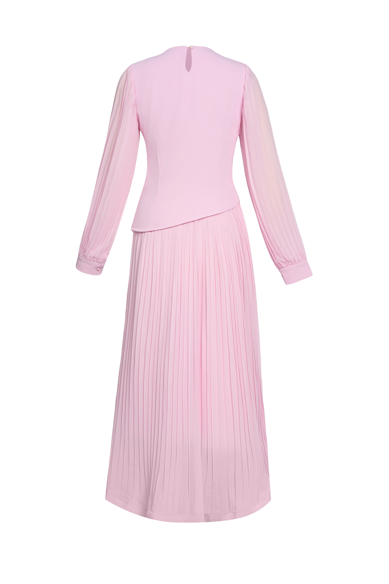 Sequin Splicing Lace Top & Pleated Midi Skirt Set