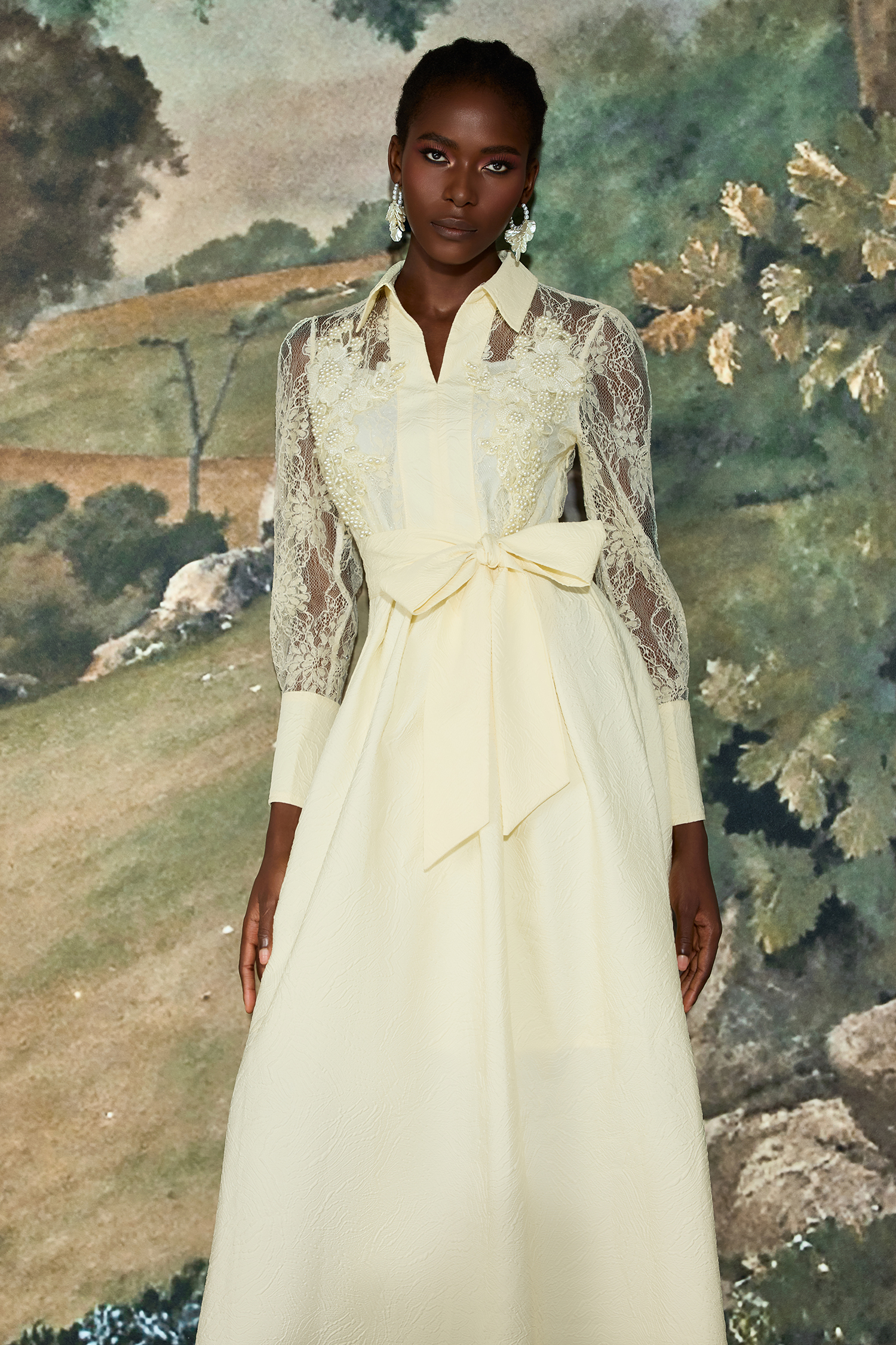 【 fray id 】EMBROIDERY LACE DRESS コードフラワーレースドレス(ドレス)｜ワンピース｜FRAY I.D（フレイ