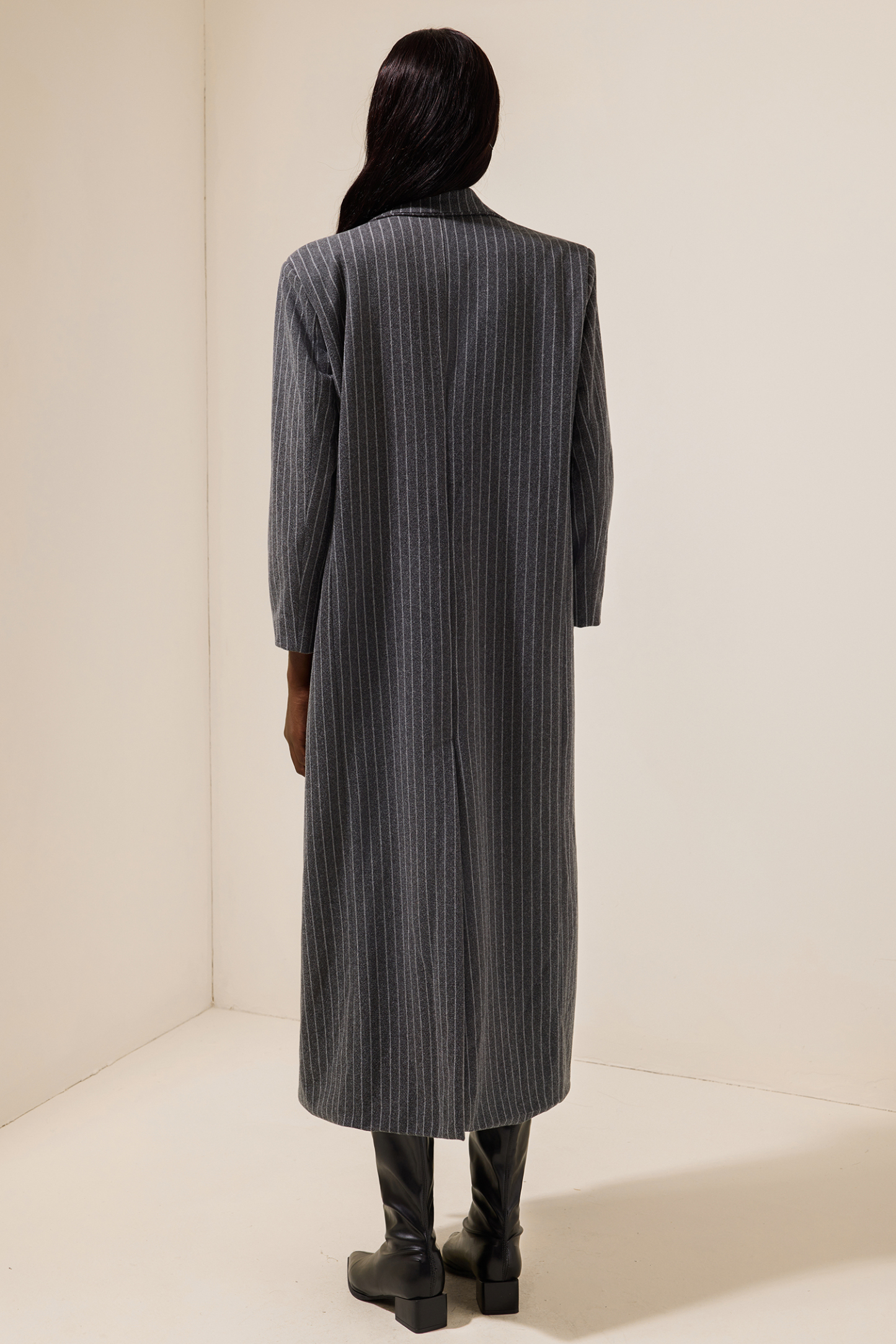 Stripe Long Sleeve Trench OverCoat