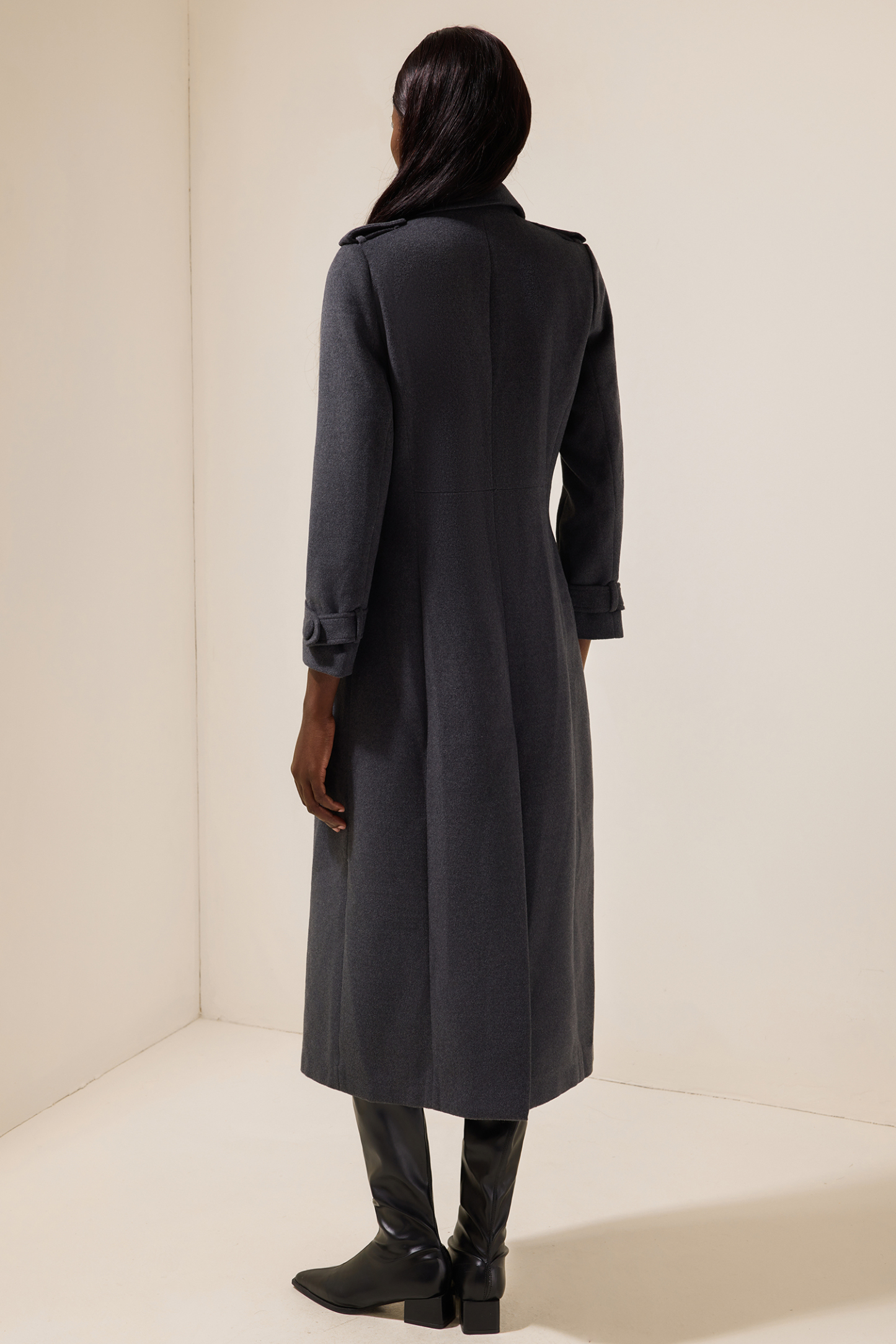 Woolen Bottom Flapped Neck Coat