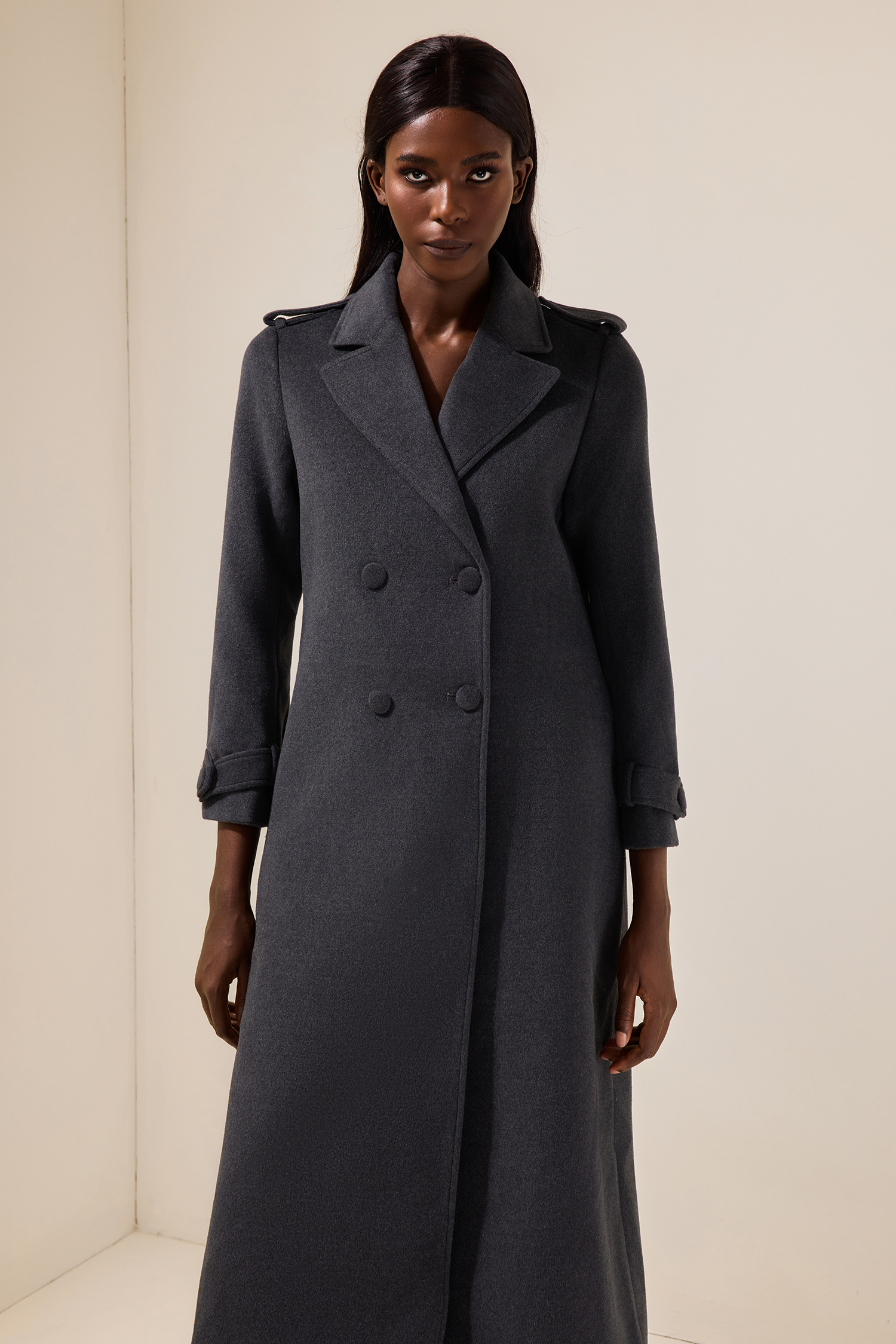 Woolen Bottom Flapped Neck Coat