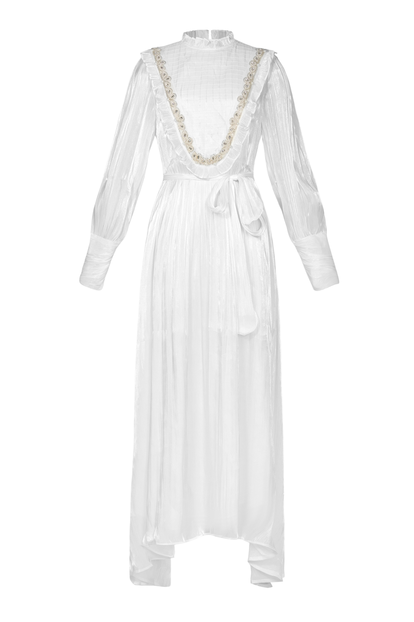 Satin Rivet Midi Dress With Belt