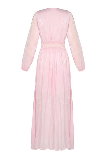 Solid Rivet Ruffle Midi Dress