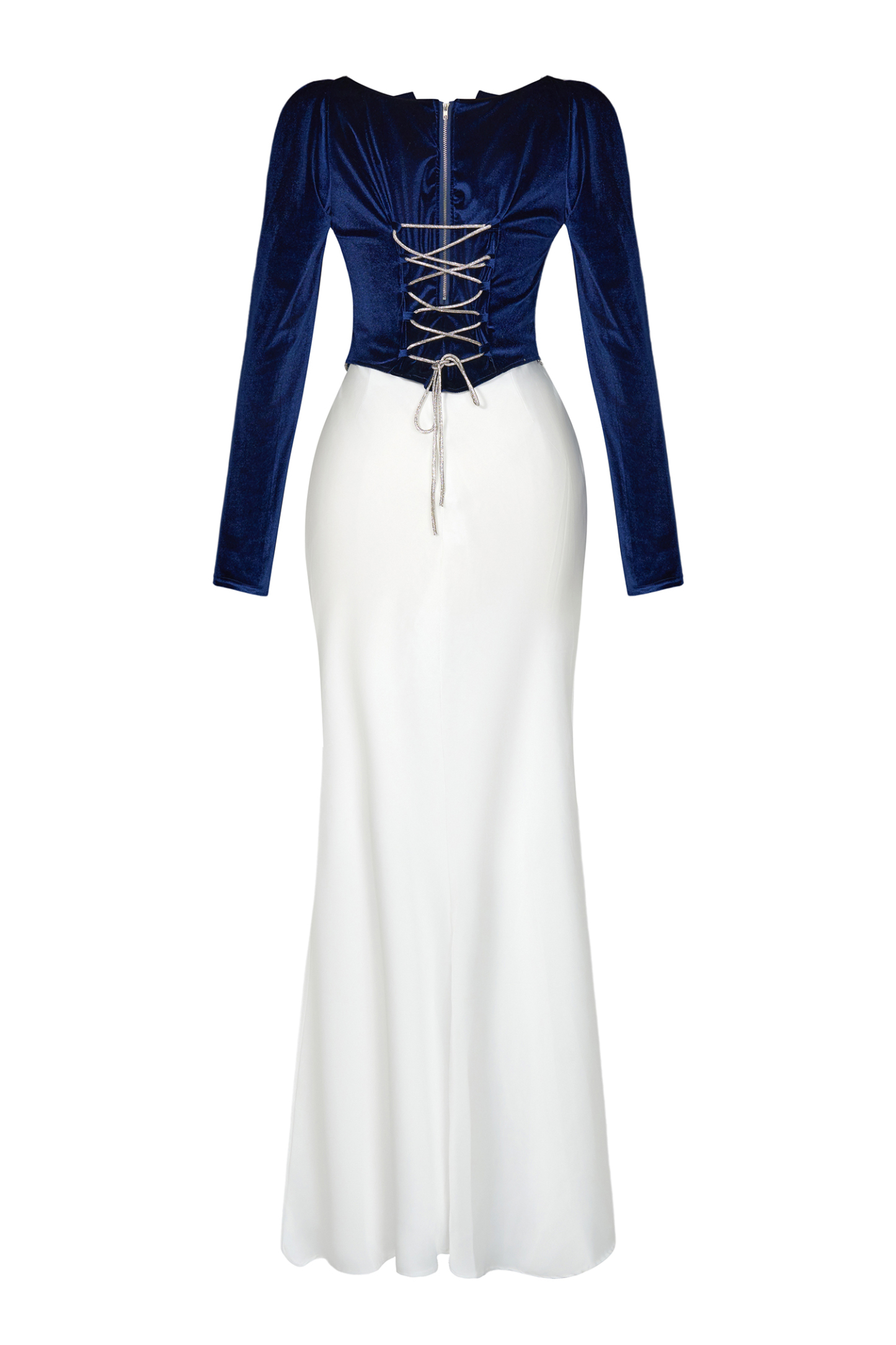 Velvet Rhinestone Top & Satin Maxi Skirt Set