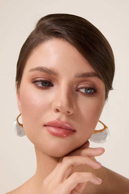 Inlaid Faux Pearl Irregular Shape  Earrings