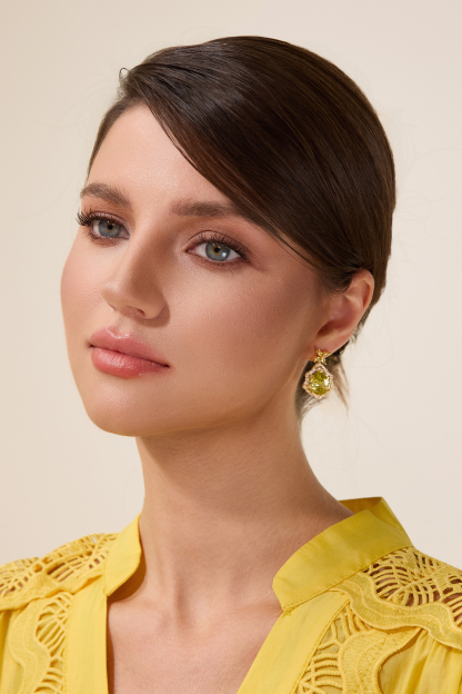 Faux Diamond Floral Irregular Shape Earrings