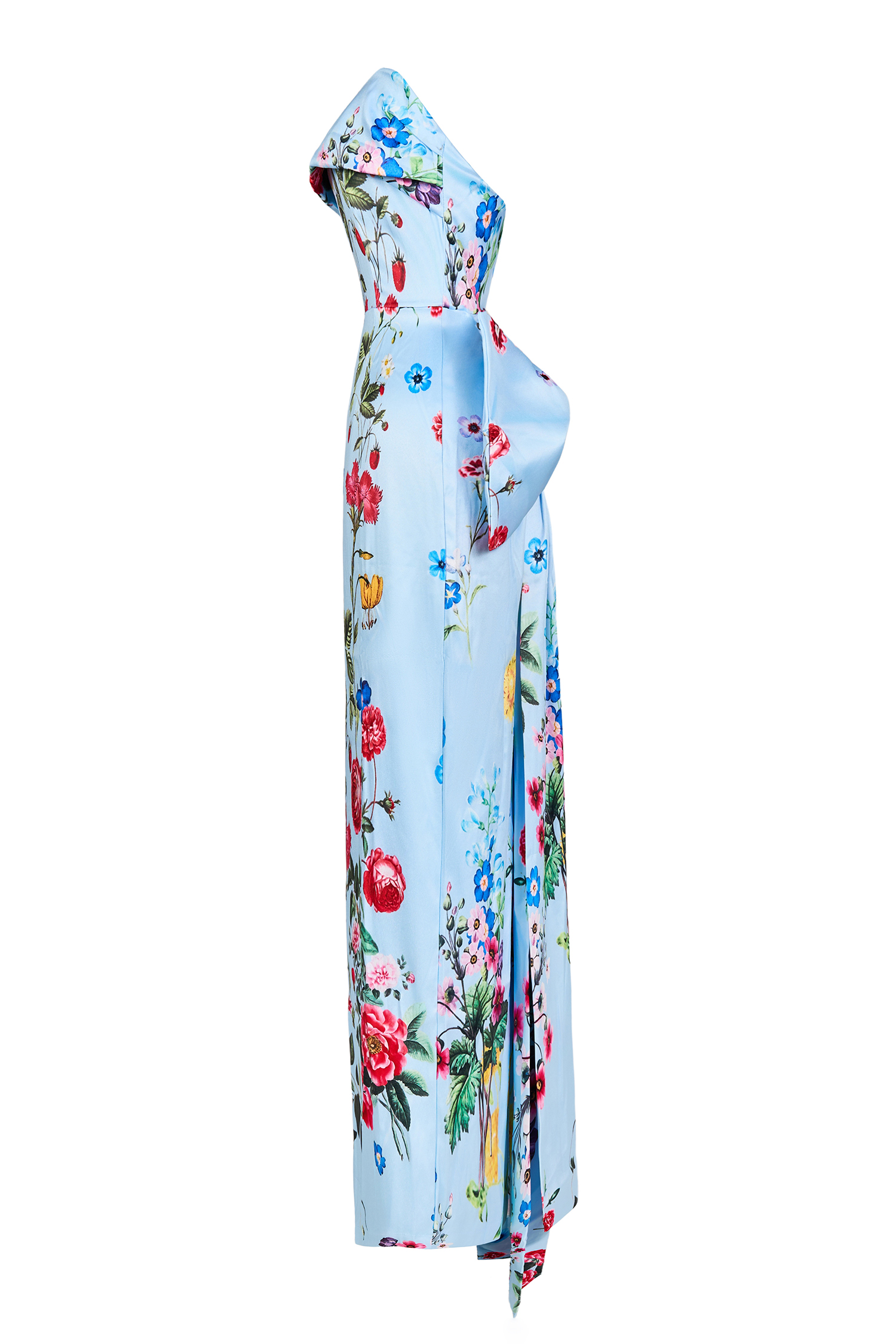 Bow Floral Off-Shoulder Midi Dress