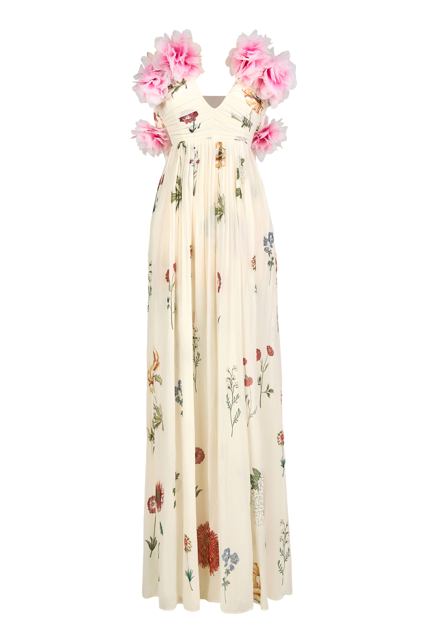 Chiffon Floral Off-Shoulder Maxi Dress
