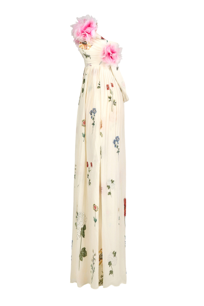 Chiffon Floral Off-Shoulder Maxi Dress