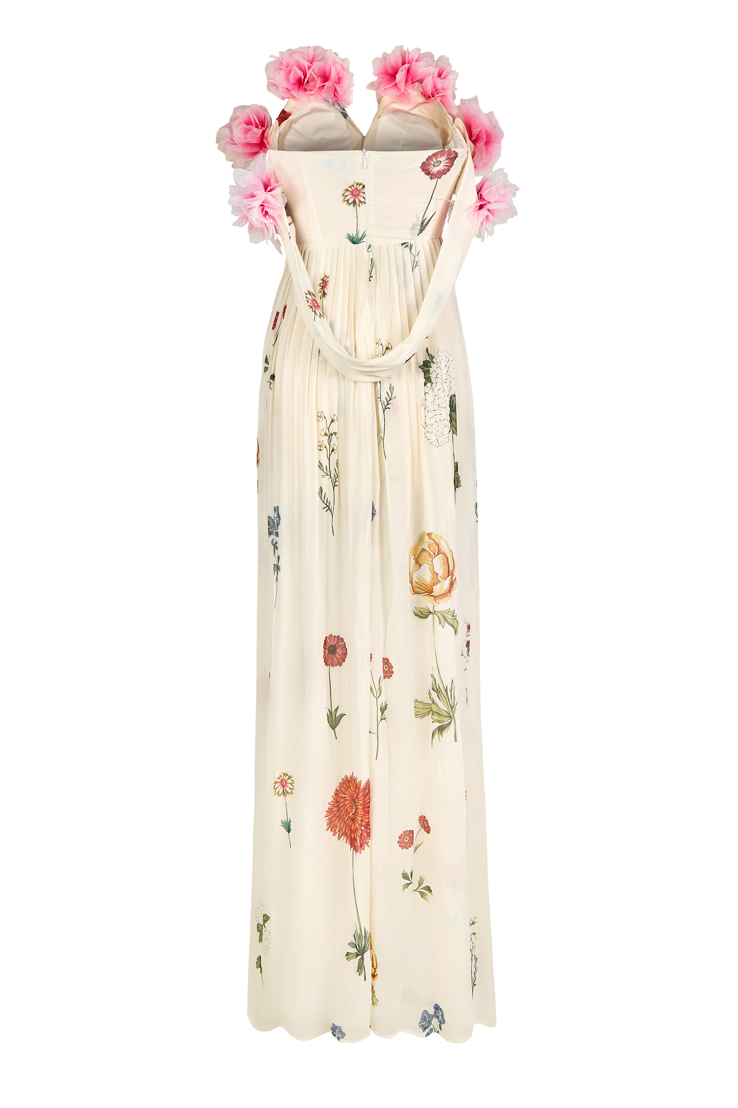 Chiffon Floral Off-Shoulder Maxi Dress